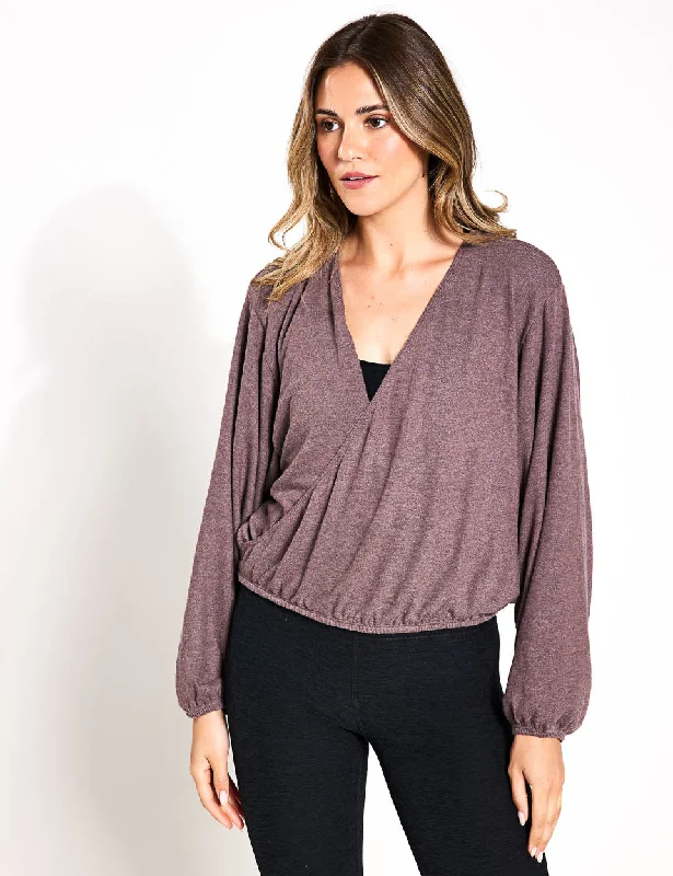 Wrapped Up Pullover - Heathered Truffle