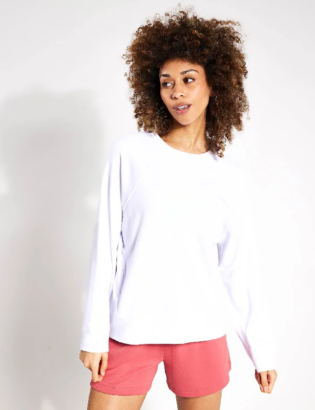 Cotton Rich Crew Neck Sweatshirt - White