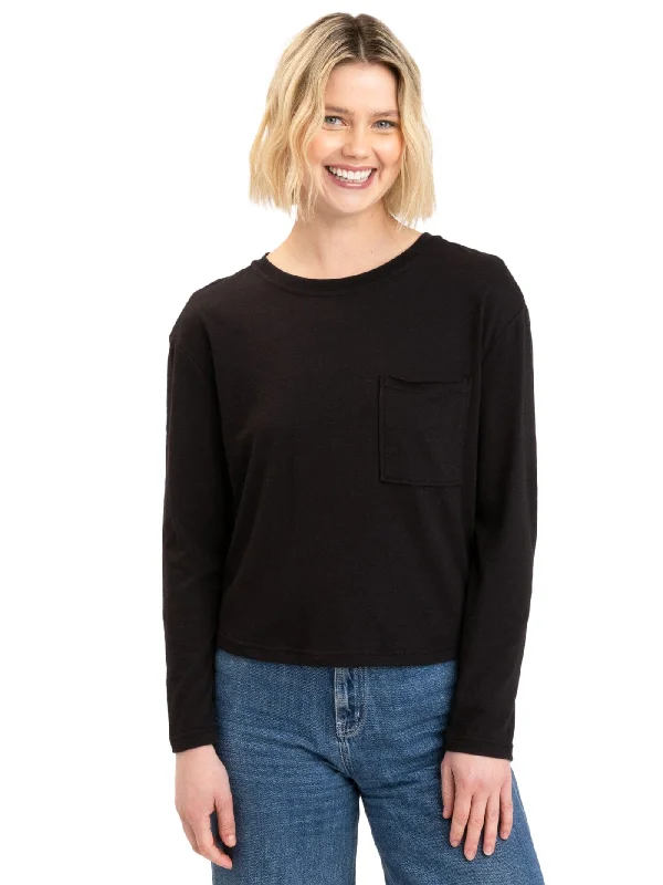 Maggie Triblend Long Sleeve Pocket Tee