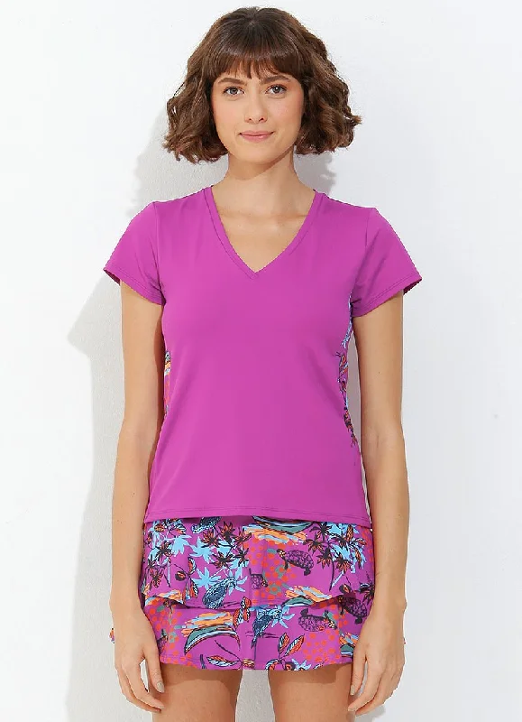 V neck (Magenta) UPF 50+