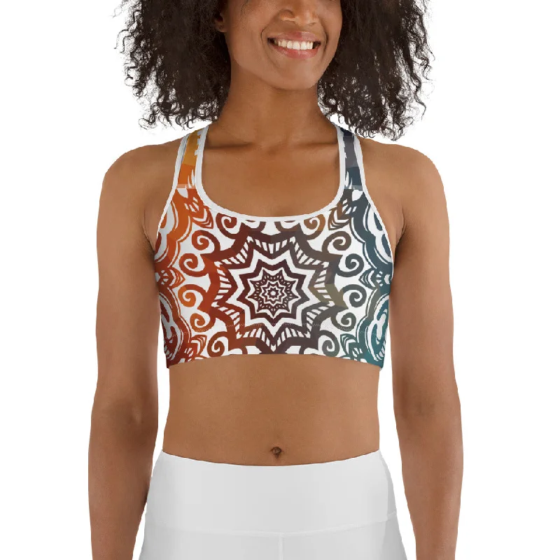 Floral Ornament Sports Bra