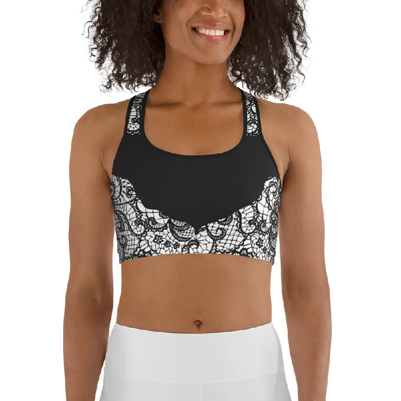 Lace Cut Out Sports Bra