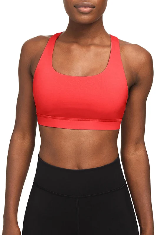 Neon Coral UV 50+ Stella Seamless Racerback Sport Yoga Bra - Women