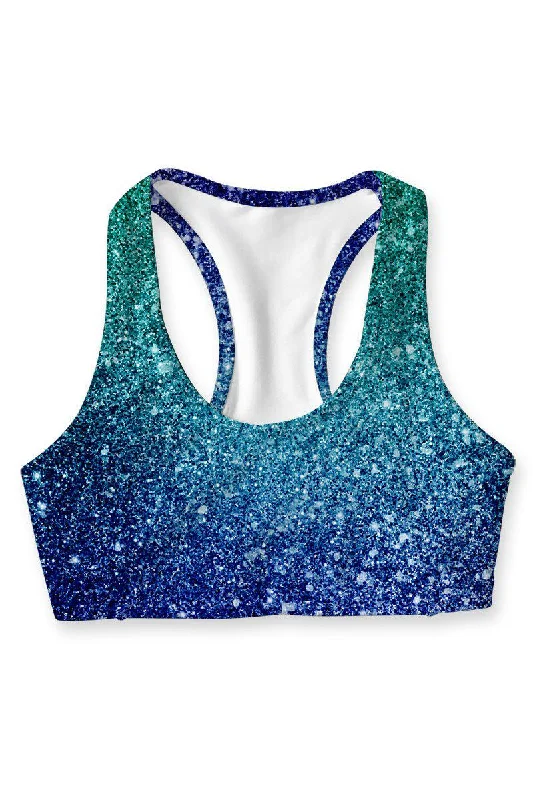 Ocean Drive Stella Blue Seamless Racerback Sport Yoga Bra - Women