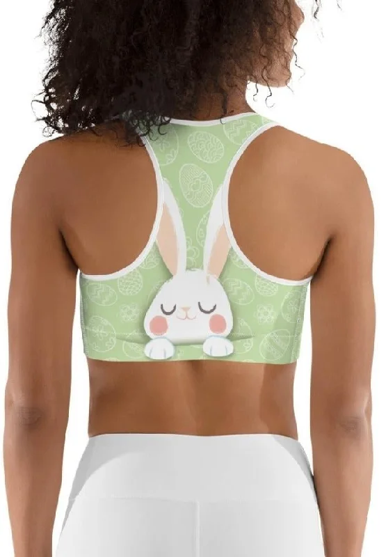 Peeking Easter Bunny Sports Bra