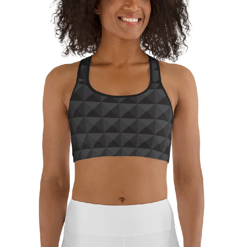 Seamless Cube Pattern Sports Bra